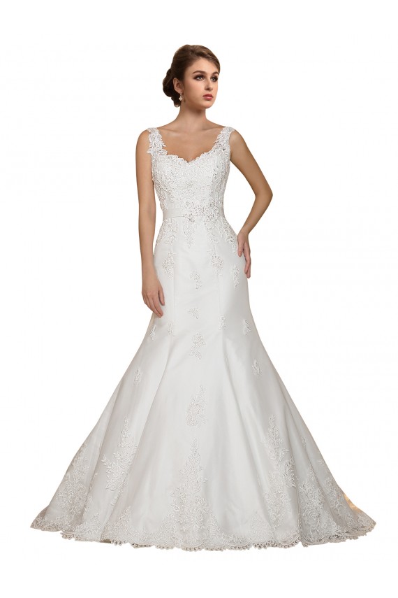 Chapel Train Cap Sleeves Lace Ivory Mermaid Wedding Dress Canberra