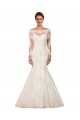 Chapel Train Long Sleeves Lace Ivory Mermaid Sexy Wedding Dress Canberra