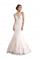 Cathedral Train Sleeveless Tulle & Lace Ivory & Champagne Mermaid Wedding Dress Canberra