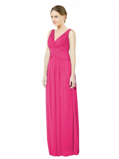 Long Sleeveless Soft Chiffon Azalea A-Line Bridesmaid Dress Canberra