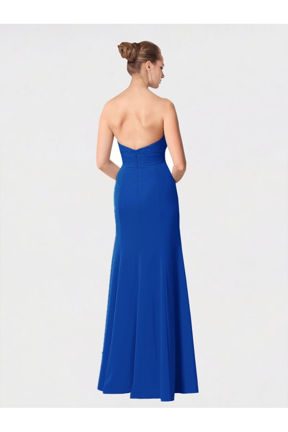 Long Sleeveless Soft Chiffon Burgundy Sweetheart Mermaid Bridesmaid Dress Canberra