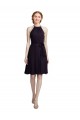 Knee Length Sleeveless Soft Chiffon Grape A-Line Bridesmaid Dress Canberra