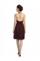 Knee Length Sleeveless Soft Chiffon Burgundy Gold A-Line Bridesmaid Dress Canberra
