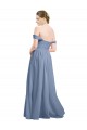 Long Sleeveless Soft Chiffon Dusty Blue A-Line Formal Dress / Bridesmaid Dress Canberra