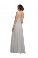 Long Sleeveless Soft Chiffon Oyster Silver A-Line Bridesmaid Dress Canberra