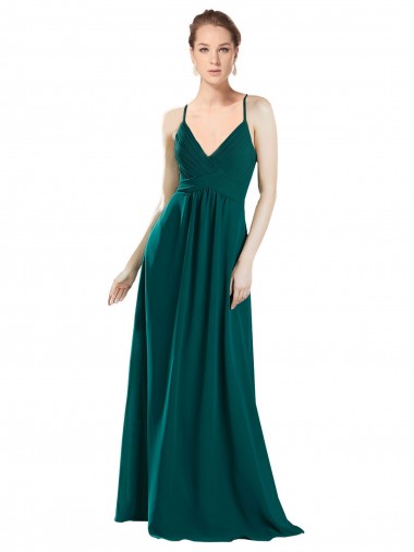 Long Sleeveless Chiffon Hunter A-Line Bridesmaid Dress / Evening Dress Canberra