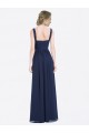 Long Sleeveless Soft Chiffon Dark Navy V-Neck A-Line Evening Gowns / Bridesmaid Dress Canberra