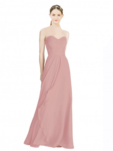 Long Sleeveless Soft Chiffon Dusty Pink A-Line Bridesmaid Dress / Formal Dress Canberra