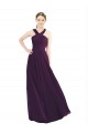 Long Sleeveless Soft Chiffon Grape A-Line Bridesmaid Dress Canberra