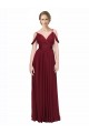 Long Sleeveless Chiffon Burgundy Off the Shoulder A-Line Bridesmaid Dress / Evening Dress Canberra
