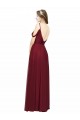 Long Sleeveless Chiffon Burgundy Off the Shoulder A-Line Bridesmaid Dress / Evening Dress Canberra
