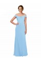 Long Sleeveless Soft Chiffon Periwinkle Off the Shoulder A-Line Bridesmaid Dress Canberra