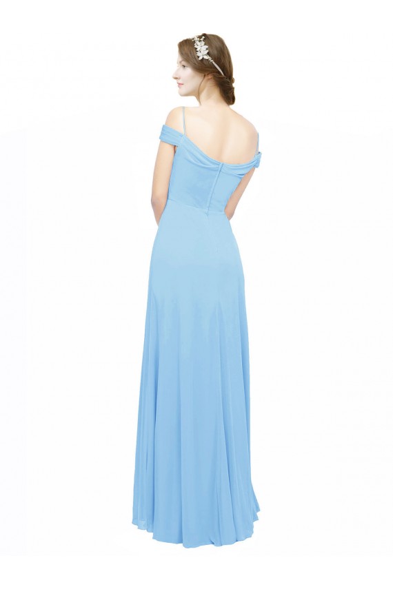 Long Sleeveless Soft Chiffon Periwinkle Off the Shoulder A-Line Bridesmaid Dress Canberra