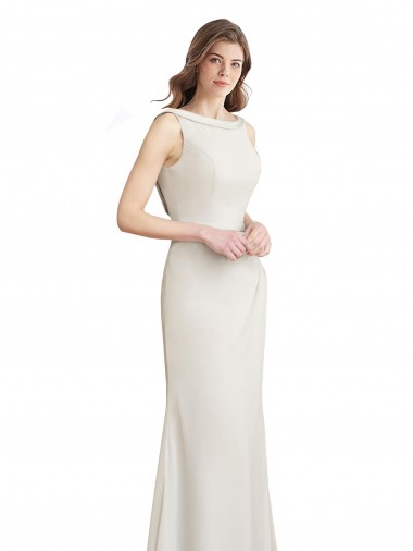 Long Sleeveless Soft Chiffon & Satin Mermaid Bridesmaid Dress Canberra