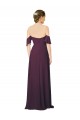Long Cold Shoulder Soft Chiffon Grape Sheath Formal Dress / Bridesmaid Dress Canberra
