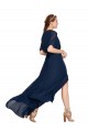 Long Flutter Sleeves Soft Chiffon Dark Navy A-Line Bridesmaid Dress / Formal Dress Canberra
