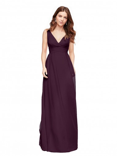 Long Sleeveless Chiffon Grape A-Line Evening Gowns / Bridesmaid Dresses Canberra