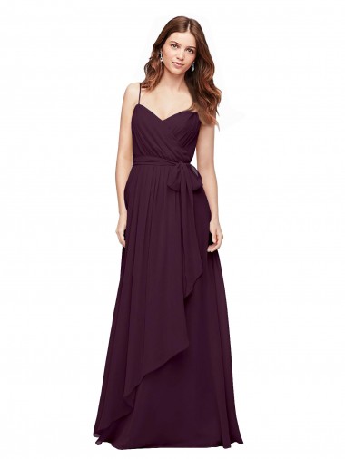 Long Sleeveless Soft Chiffon Grape A-Line Bridesmaid Dress / Formal Dress Canberra