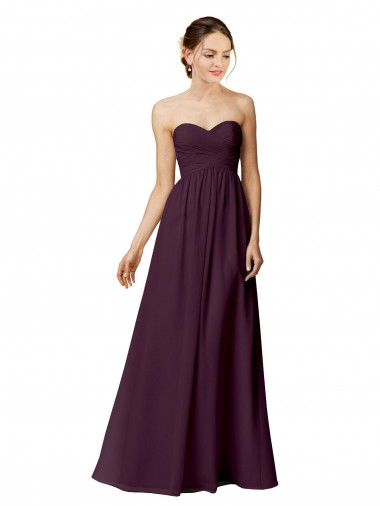 Long Sleeveless Chiffon Grape Sweetheart A-Line Bridesmaid Dress / Evening Dress Canberra