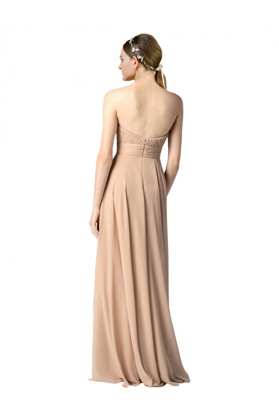Long Sleeveless Soft Chiffon Dark Navy Sweetheart A-Line Evening Dress / Bridesmaid Dress Canberra