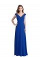 Long Sleeveless Chiffon Royal Blue V-Neck A-Line Bridesmaid Dress / Evening Dress Canberra
