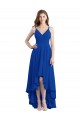 Long Sleeveless Soft Chiffon Royal Blue A-Line High Low Bridesmaid Dress Canberra