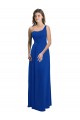 Long Sleeveless Soft Chiffon Royal Blue One Shoulder A-Line Bridesmaid Dress Canberra