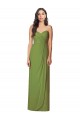 Long Sleeveless Soft Chiffon Olive Green Trumpet Bridesmaid Dress Canberra