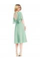 Knee Length Flutter Sleeves Soft Chiffon Mint Green A-Line Bridesmaid Dress Canberra