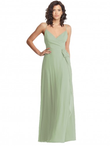 Long Sleeveless Soft Chiffon Smoke Green Trumpet Formal Evening Gown / Bridesmaid Dress Canberra
