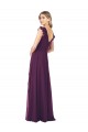 Long Cap Sleeves Soft Chiffon Grape A-Line Formal Dress / Bridesmaid Dress Canberra
