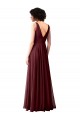 Long Sleeveless Soft Chiffon Burgundy Gold A-Line Bridesmaid Dress Canberra