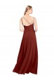 Long Sleeveless Soft Chiffon Burgundy One Shoulder A-Line Formal Dress / Bridesmaid Dress Canberra