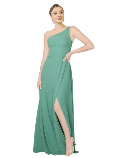 Long Sleeveless Soft Chiffon Icelandic Silver A-Line Bridesmaid Dress Canberra