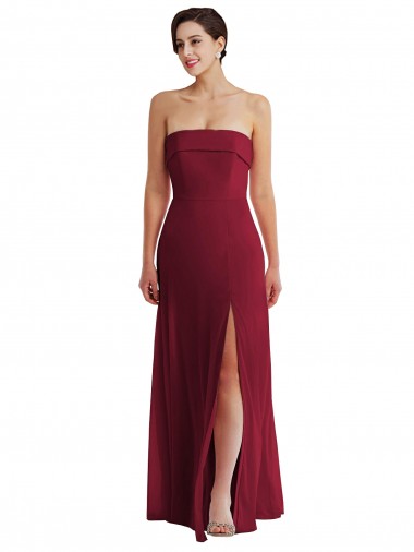 Long Sleeveless Soft Chiffon Burgundy A-Line Formal Evening Gown / Bridesmaid Dress Canberra
