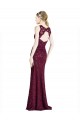 Long Sleeveless Lace Burgundy Gold A-Line Prom Dress / Bridesmaid Dress Canberra