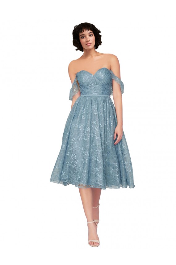 Knee Length Sleeveless Lace A-Line Bridesmaid Dress Canberra