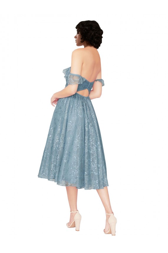 Knee Length Sleeveless Lace A-Line Bridesmaid Dress Canberra