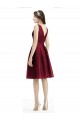 Knee Length Sleeveless Satin Burgundy A-Line Bridesmaid Gown Canberra