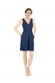 Knee Length Sleeveless Satin Dark Navy A-Line Evening Gown / Bridesmaid Dress Canberra