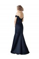 Long Cap Sleeves Satin Dark Navy Mermaid Prom Dress / Bridesmaid Dress Canberra