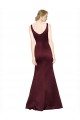 Long Sleeveless Satin Burgundy A-Line Black Tie Evening Gown / Prom Dress / Bridesmaid Dress Canberra