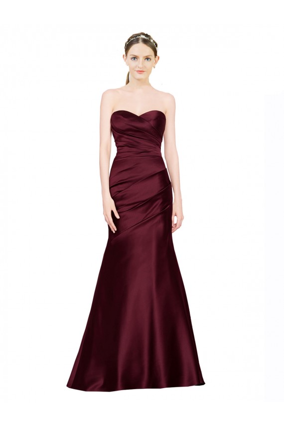 Long Sleeveless Satin Burgundy Mermaid Formal Evening Gown / Prom Dress / Bridesmaid Dress Canberra