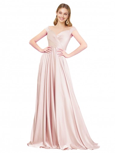 Long Sleeveless Satin Pink A-Line Formal Evening Gown / Prom Dress / Bridesmaid Dress Canberra