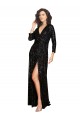 Long Long Sleeves Sequin Black A-Line Formal Dress / Bridesmaid Dress Canberra