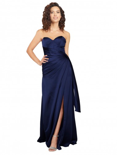 Long Sleeveless Silk like Satin Sapphire A-Line Formal Evening Gown / Prom Dress / Bridesmaid Dress Canberra