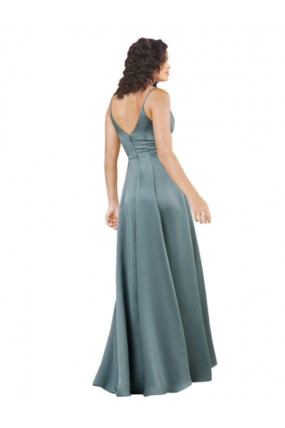 Long Sleeveless Silk like Satin Black A-Line Formal Evening Gown / Prom Dress / Bridesmaid Dress Canberra