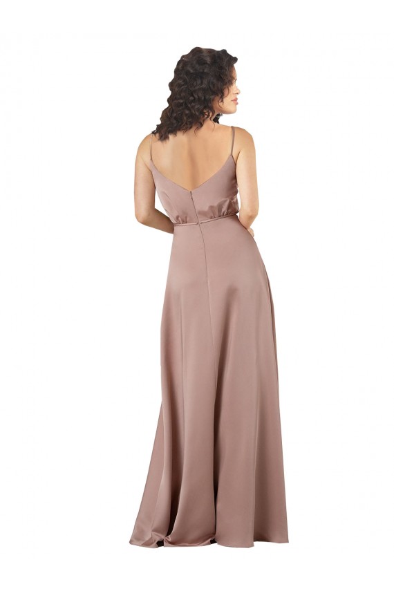 Long Sleeveless Silk like Satin Dusty Pink A-Line Formal Evening Gown / Bridesmaid Dress Canberra