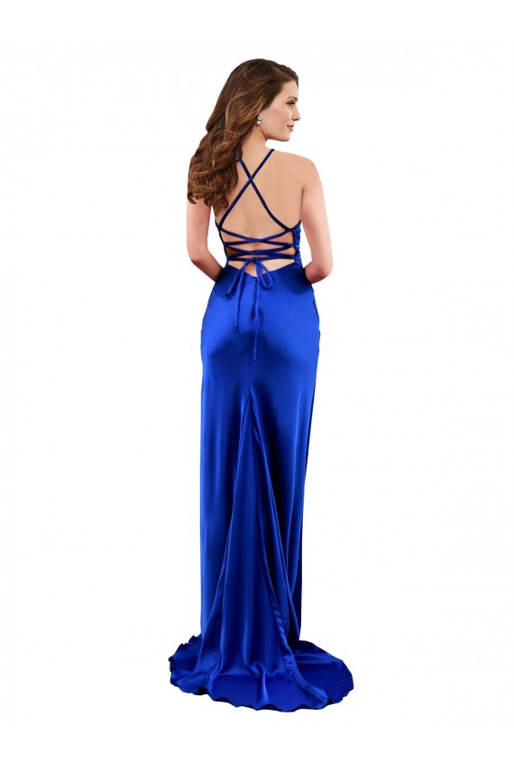 Long Sleeveless Silk like Satin Royal Blue Sheath Formal Evening Gown / Prom Dress / Bridesmaid Dress Canberra