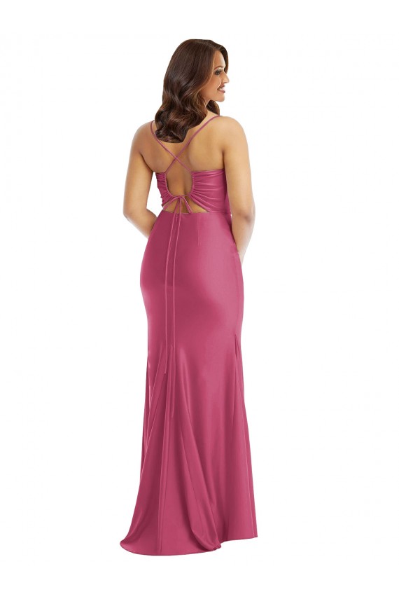 Long Sleeveless Silk like Satin Fuchsia Mermaid Formal Plus Size Evening Gown / Prom Dress / Bridesmaid Dress Canberra